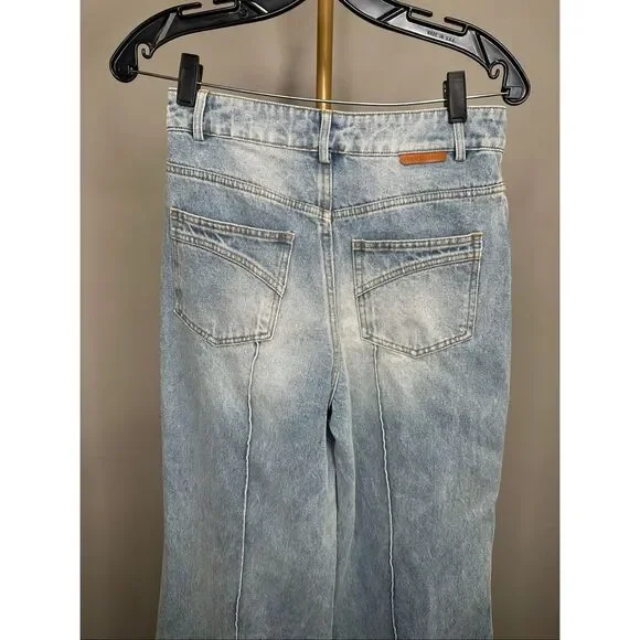 Zimmermann Wide-Leg Flared Jeans in Sea Foam Size 26 $595 - Picture 10 of 12